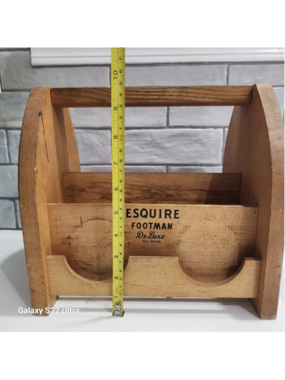 Vintage Esquire Brown Wood Shoe Shine Box Storage